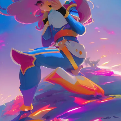 Image similar to hero world rainbow brite, behance hd by jesper ejsing, by rhads, makoto shinkai and lois van baarle, ilya kuvshinov, rossdraws global illumination