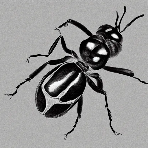 Image similar to bug, black and white, botanical illustration