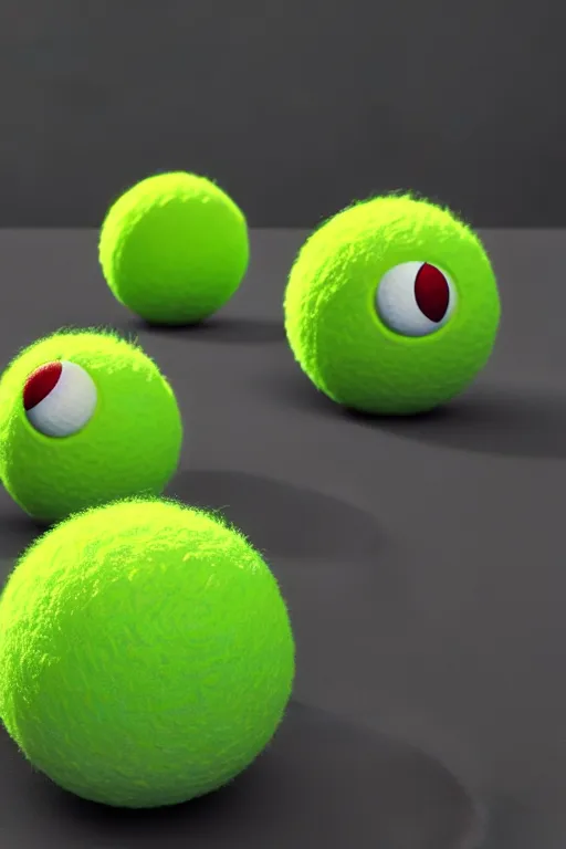 Image similar to tennis ball monsters, studio ghibli, octane render, 4 k