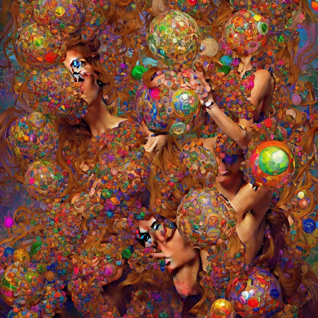 Prompt: bright psychedelic dr albert hoffman playing with BALLS, diffuse lighting, fantasy, intricate, elegant, highly detailed, lifelike, photorealistic, digital painting, artstation, illustration, concept art, smooth, sharp focus, art by John Collier and Albert Aublet and Krenz Cushart and Artem Demura and Alphonse Mucha