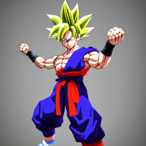 Prompt: goku, 3 d render