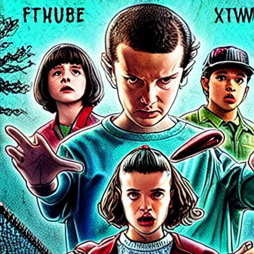 Image similar to movie still from the next season of stranger things on netflix