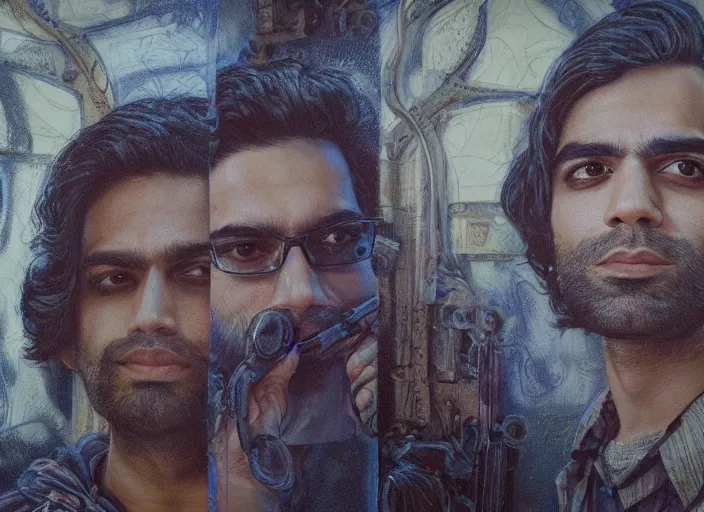 Image similar to a highly detailed beautiful portrait of rahul kohli, james gurney, james jean