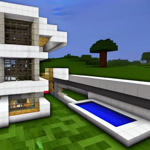 Image similar to modern clean Minecraft house