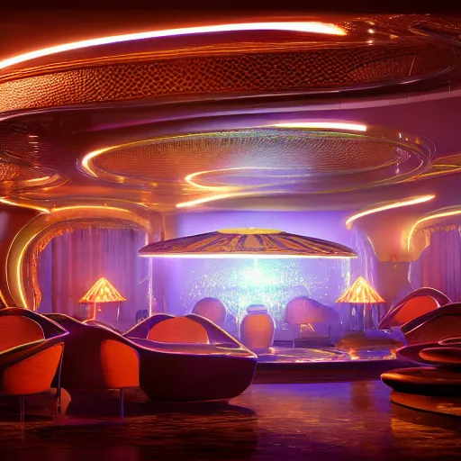 Image similar to futuristic casino, crisp, artstation, luxury, las vegas, beautiful, dim painterly lighting volumetric aquatic, 3 d concept art