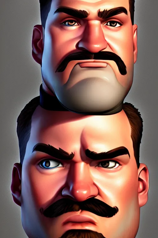 Prompt: beautiful highly detailed realistic stylized character portrait team fortress 2 medic, detailed character art master portrait, trending on artstation