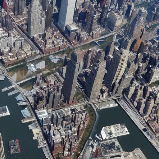 Image similar to new york after an 1 0 magnitude earthquake, 8 k resolution