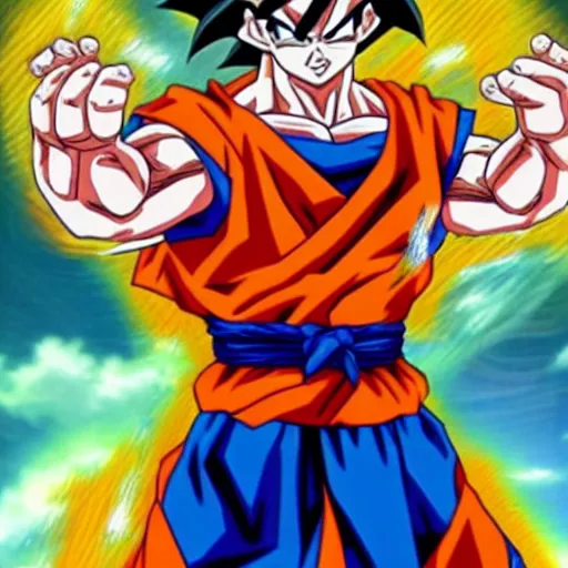 Prompt: fusion of gohan and goku