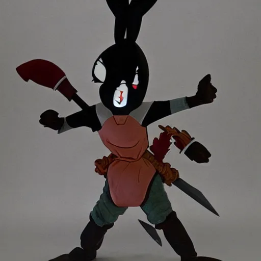 Prompt: Bugs Bunny as a dark souls boss by Eric Joyner