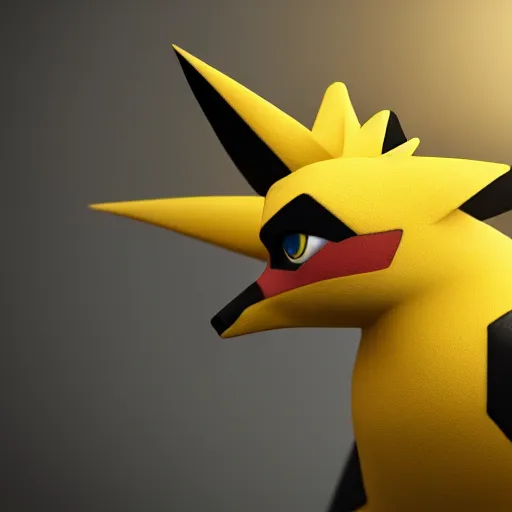 Image similar to photography of a realistic zapdos bird, ultra detailed, 8 k, cinematic lighting, natural background, trending on artstation, pokemon