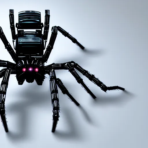 Prompt: bionic robot spider