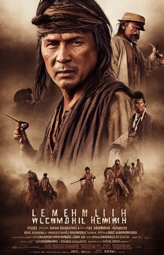 Prompt: Official Poster for Lemhi, western epic starring Gil Birmingham,