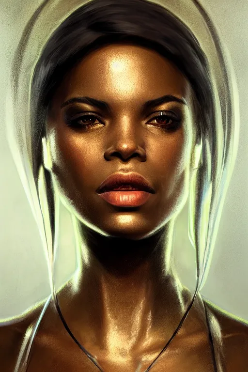 Prompt: ultra realistic illustration, dappled lighting, closeup portrait shot, black american, perfect lighting, hacknaut cyberpunk, sci - fi, fantasy, intricate, elegant, deviantart, highly detailed, digital painting, artstation, concept art, smooth, sharp focus, illustration, art by artgerm and greg rutkowski and alphonse mucha