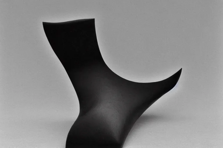 Image similar to a black and white photo of a sculpture, an abstract sculpture by jean arp and isamu noguchi, zbrush central, precisionism, henry moore, marble sculpture, biomorphic