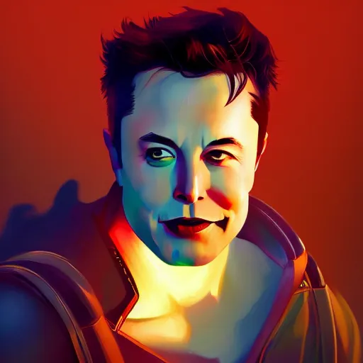 Image similar to Portrait of Elon Musk as Hephaestus, the greek god, mattepainting concept Blizzard pixar maya engine on stylized background splash comics global illumination lighting artstation lois van baarle, ilya kuvshinov, rossdraws