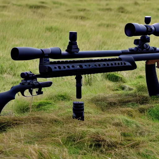 Image similar to texel sheep shooting sniper rifle, photo, detailed, 4 k