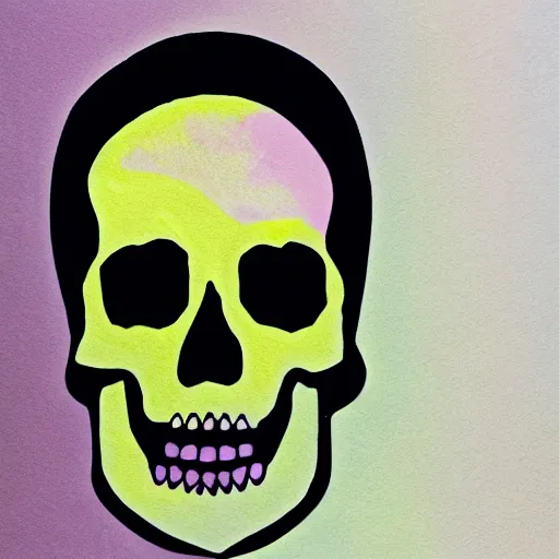 Image similar to color palette and a skull