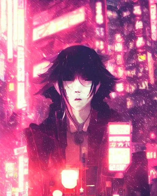 Image similar to portrait of a dream guide in night tokyo by makoto sinkai,cyberpunk, greg rutkowski, perfect face, fine details