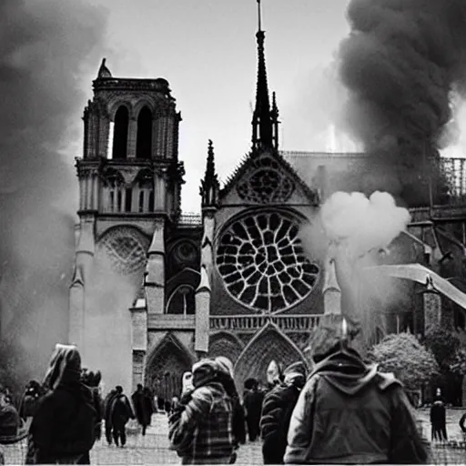 Prompt: “minions laughing after burning down the Notre dame”