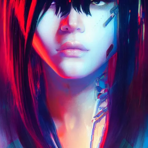 Image similar to A beautiful cyborg woman || ANIME, fine-face, realistic shaded perfect face, fine details. Anime. realistic shaded lighting poster by Ilya Kuvshinov katsuhiro otomo ghost-in-the-shell, magali villeneuve, artgerm, Jeremy Lipkin and Michael Garmash and Rob Rey