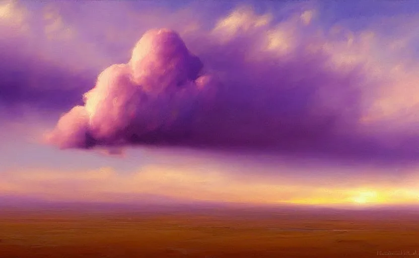 Image similar to a dreamy purple cloud scape above the aticama desert by vladimir volegov and peder mørk mønsted