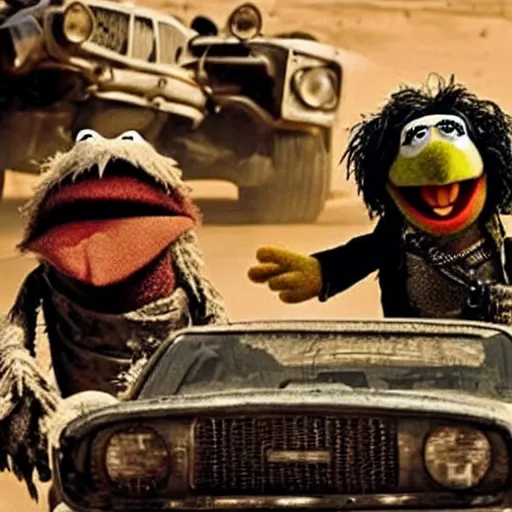 Prompt: muppets in mad max