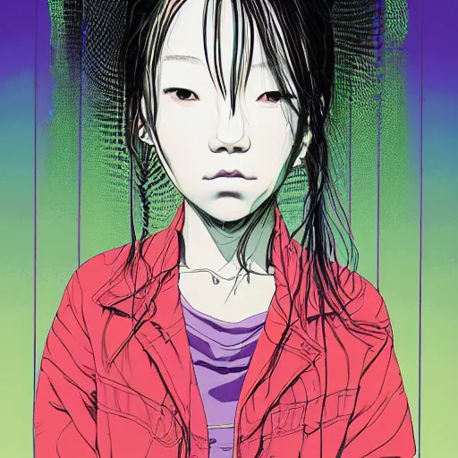 Prompt: a portrait of a girl by inio asano, beeple and james jean, hiroyuki takahashi color scheme, horror