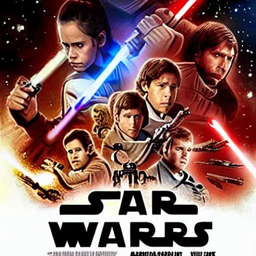 Prompt: a Star Wars movie poster of the always sunny in Philadelphia cast featuring IMAX art
