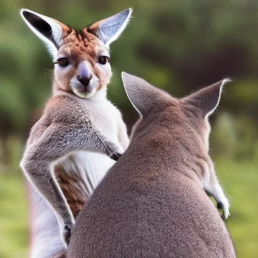 Image similar to a kangaroo - cat - hybrid, animal photography