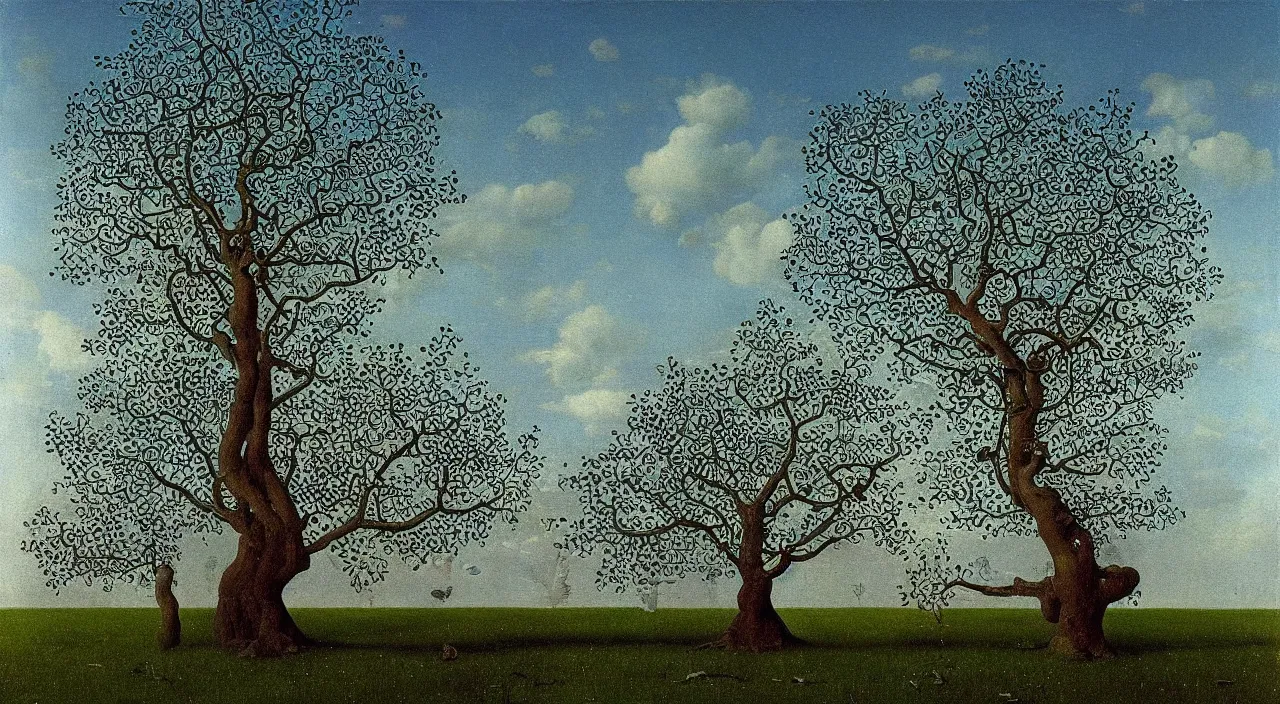 Image similar to one single! fungi tree floating in the clear sky, a high contrast!! ultradetailed photorealistic painting by jan van eyck, audubon, rene magritte, agnes pelton, max ernst, walton ford, hard lighting, masterpiece