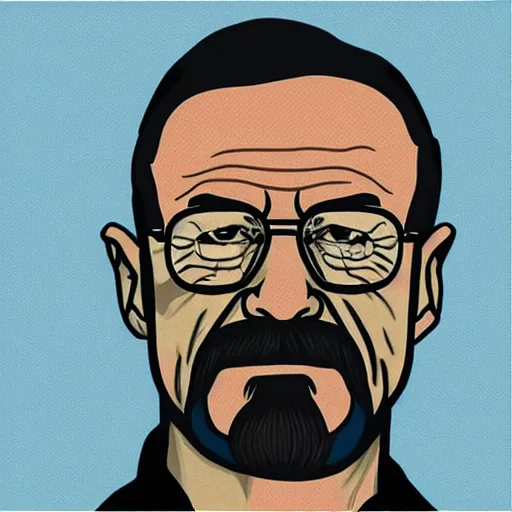 Image similar to ms paint depiction of walter white