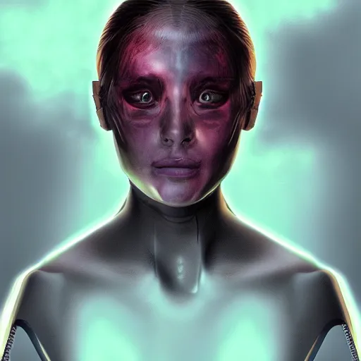 Prompt: portrait of future female android assassin from a thriller science - fiction, realistic digital art, ultra details