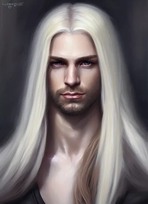 Image similar to a _ fantasy _ style _ portrait _ painting _ of male, long dark blonde hair and blonde stubble, white, rpg dnd oil _ painting _ unreal _ 5 _ daz. _ rpg _ portrait _ extremely _ detailed _ artgerm _ greg _ rutkowski _ greg