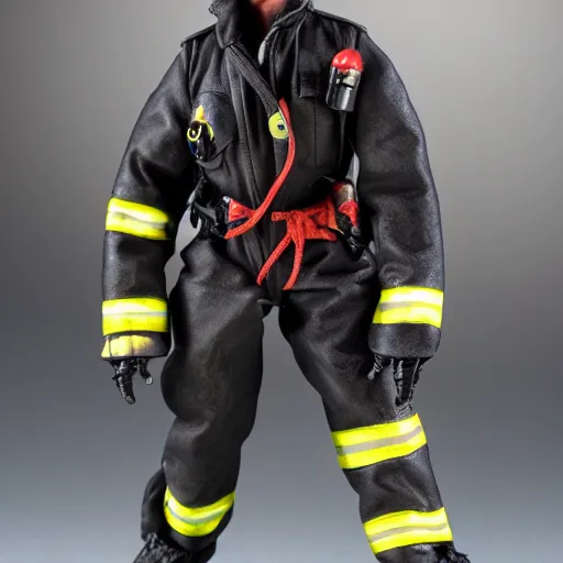 firefighter action figure, highly detailed, studio Stable Diffusion