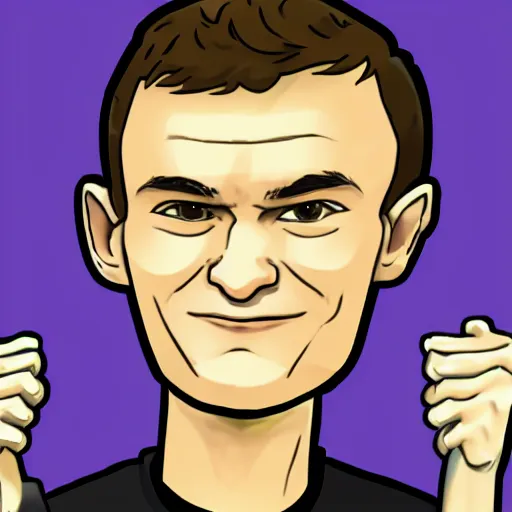 Image similar to vitalik buterin as wojack animation