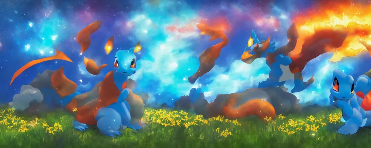 A field of colors  Pokemon, Pokemon art, Pokemon teams