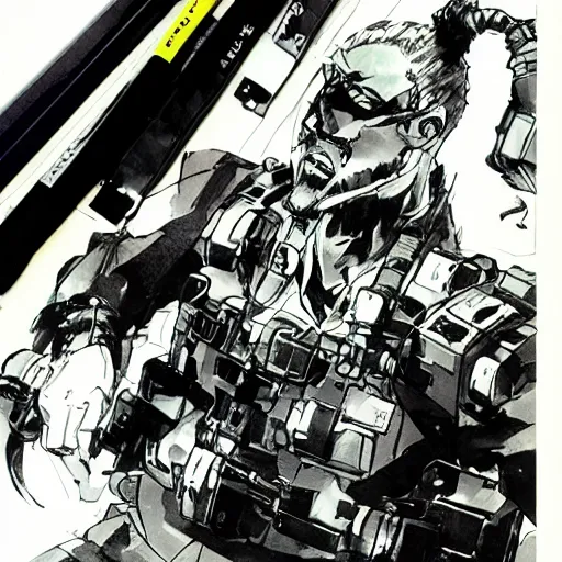 Image similar to manga sketch of a tv remote, Yoji Shinkawa