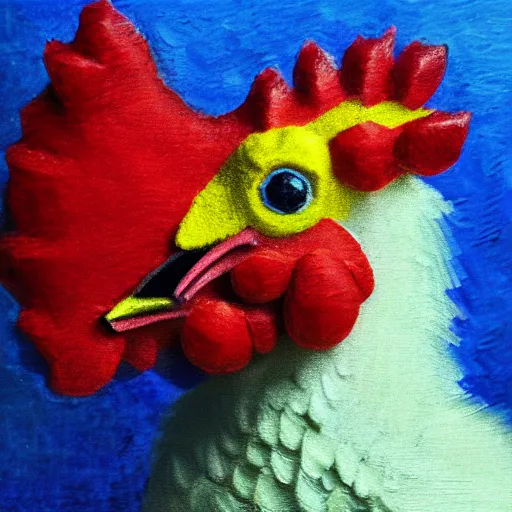 Image similar to a high quality photo of a chicken wearing a suit impressionism 8 k