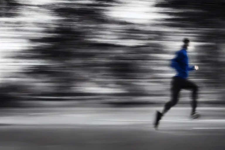 Image similar to man running at the speed of the light, hd, photo, award winning