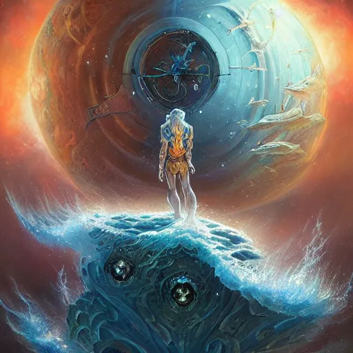 Image similar to a mind forever voyaging, fantasy, sea, cosmos, eternity, tony sart