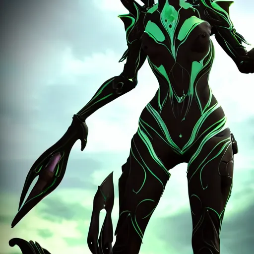 Image similar to photograph of female Saryn!!!!!!!!! warframe holding skana!!!!!!!, 8k resolution, high detail, ULTRA REALISTIC VFX, reflections