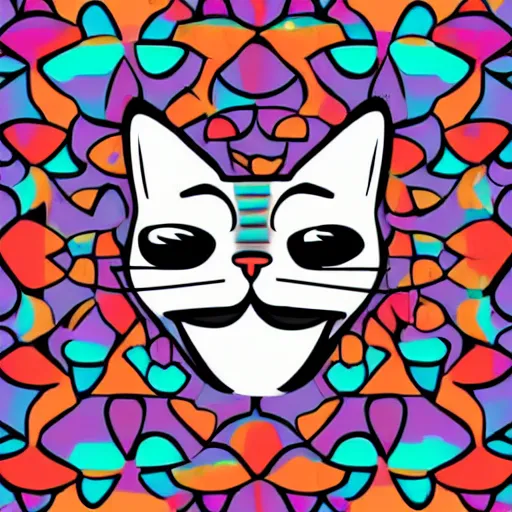 Prompt: a happy cat, cartoon, Anthropomorphic, highly detailed, colorful, illustration, smooth and clean vector curves, no jagged lines, vector art, smooth