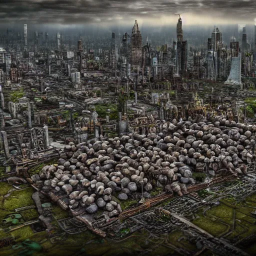 Prompt: city made out of mushroom housing, realistic, hdr, hdd, clear image,