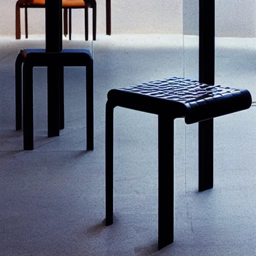 Prompt: the retrowave stool by tadao ando