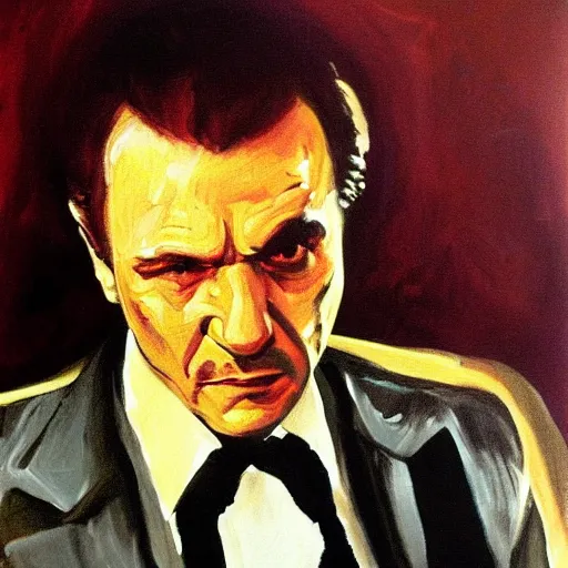 Image similar to portrait of harvey keitel as a pimp in the movie taxi driver, by robert singer sargent