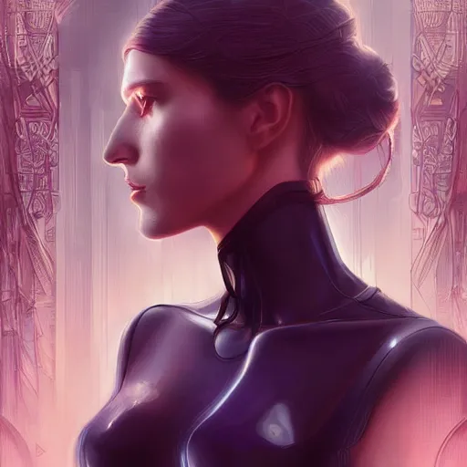 Image similar to beautiful ethereal cyberpunk steve jobs, art nouveau, fantasy, intricate binary and electronic designs, elegant, highly detailed, sharp focus, art by artgerm and greg rutkowski and wlop