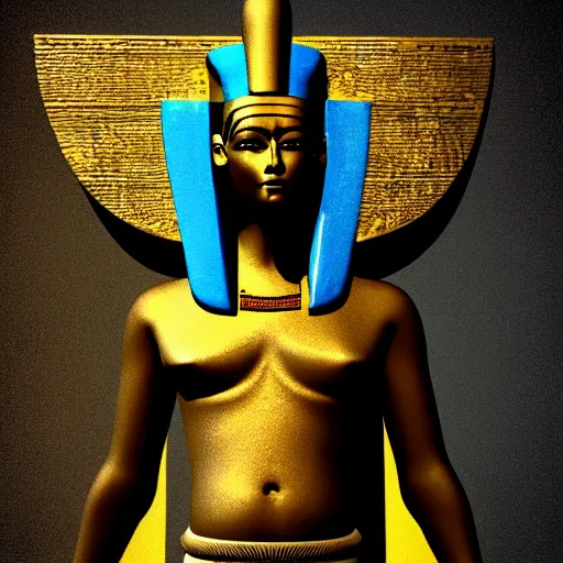 Prompt: ancient egyptian god osiris, depicted as a 3 d render, artstation, blender