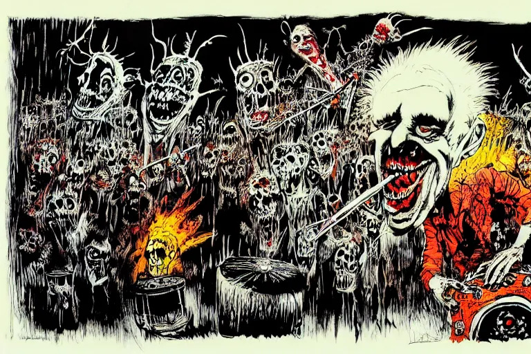 Image similar to drums from hell by ralph steadman