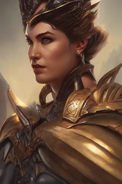 Image similar to amazon valkyrie athena, d & d, fantasy, portrait, highly detailed, headshot, digital painting, trending on artstation, concept art, sharp focus, illustration, art by artgerm and greg rutkowski and magali villeneuve