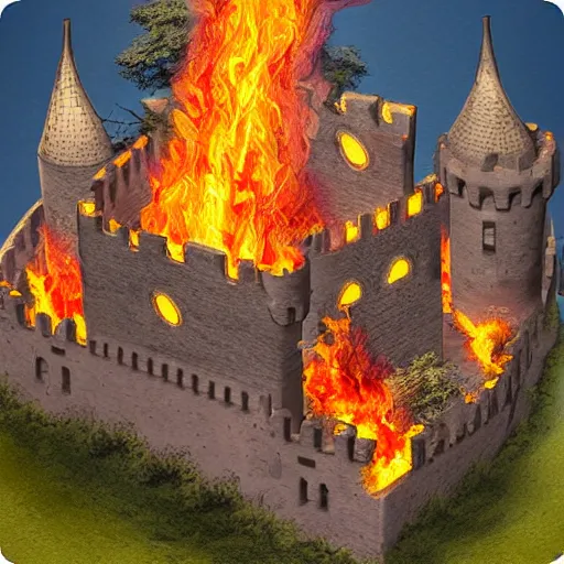 Prompt: castle inferno